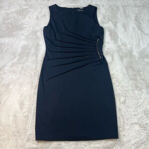 Ivanka Trump Dress Pleated Zipper Detail Size 8 Sheath Office Career Sleeveless